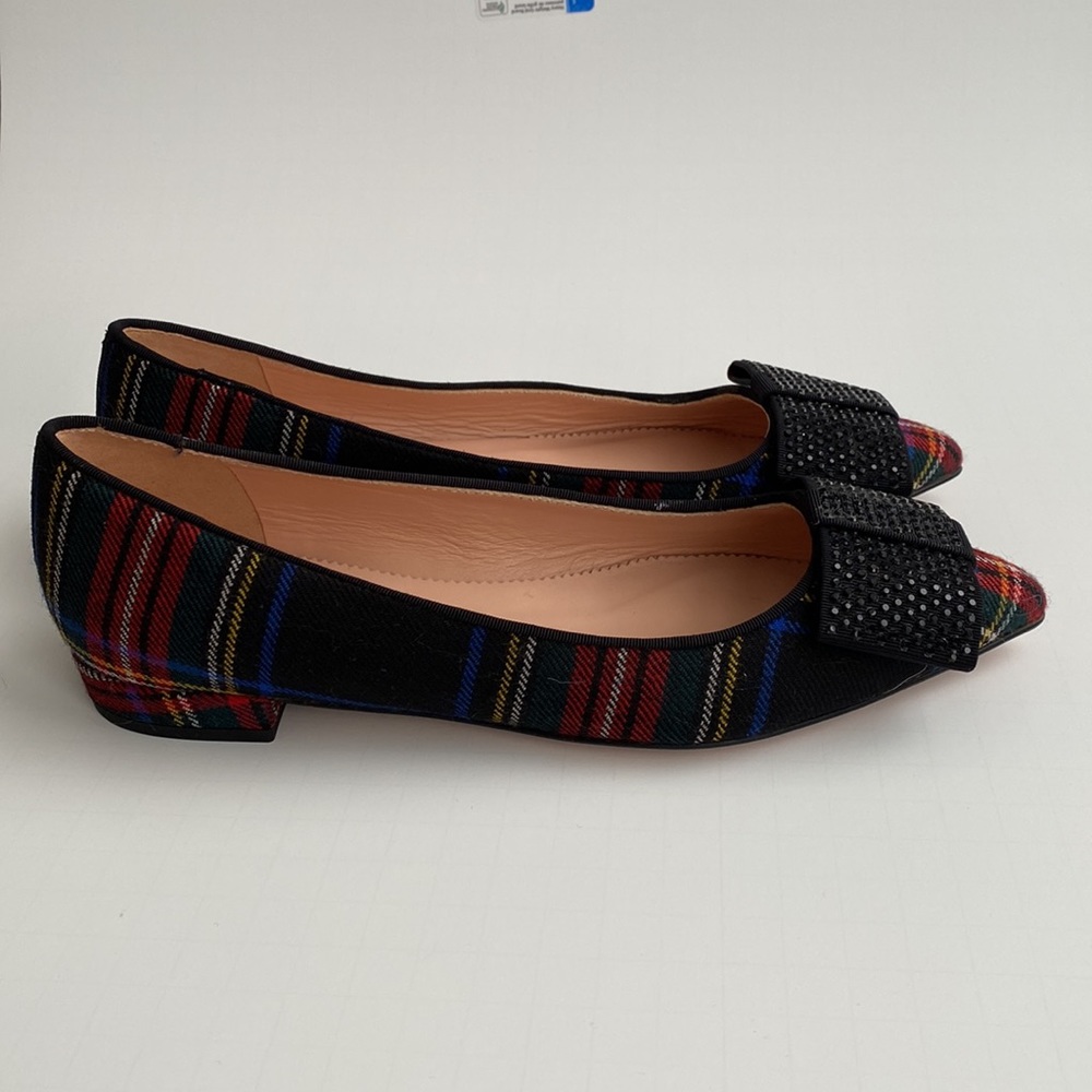 J. Crew Tartan Crystal Bow Flats New without tag